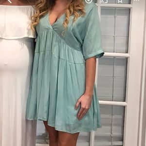 Mustard Seed brand sea foam green mini dress small